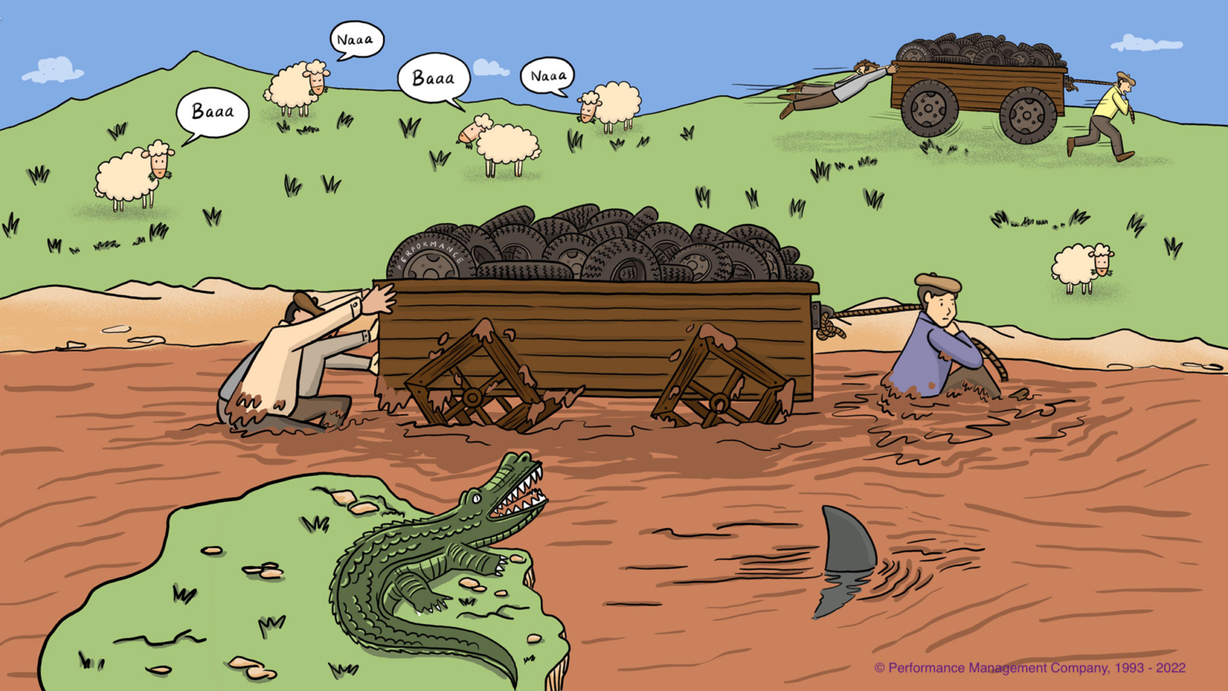 Not every wagon is bogged down in the mud - some roll fast on the hills