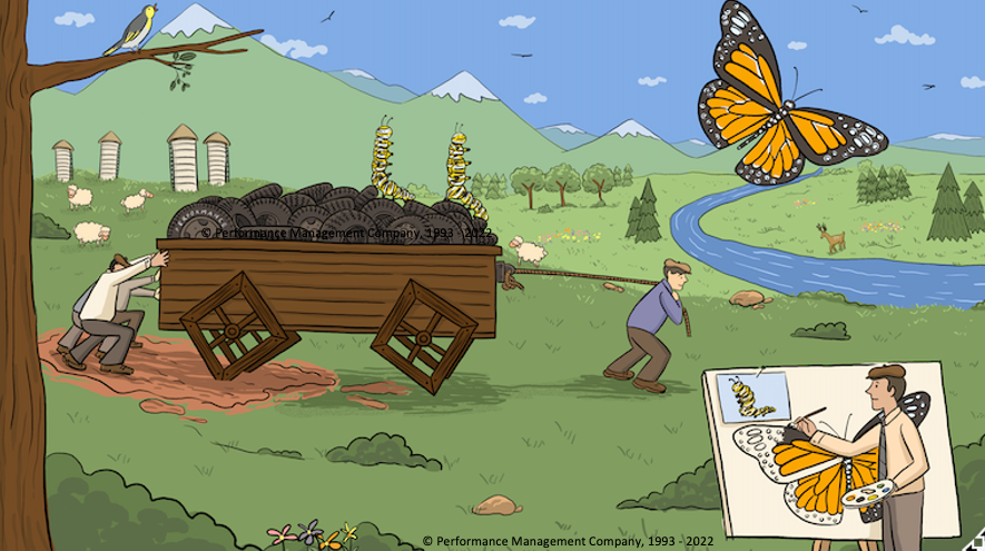 Square Wheels, Caterpillars and Butterflies and the mentor painter
