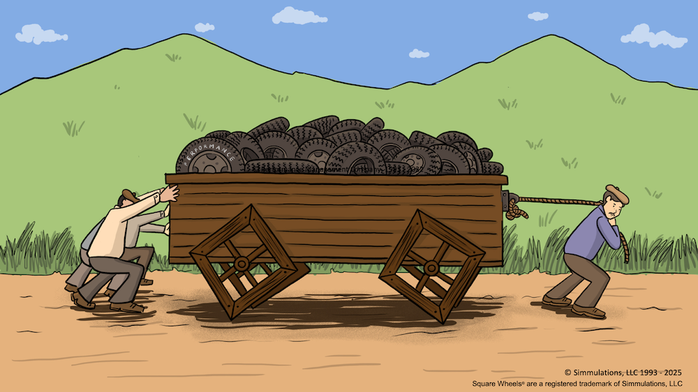 The freely available Square Wheels One image with a Creative Commons BY-ND license