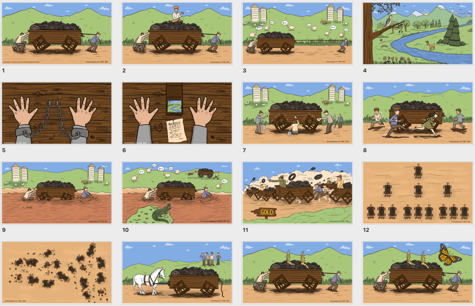 16 thumbnails of the Square Wheels images