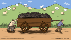 Square Wheels One with Spectator Sheep in the background