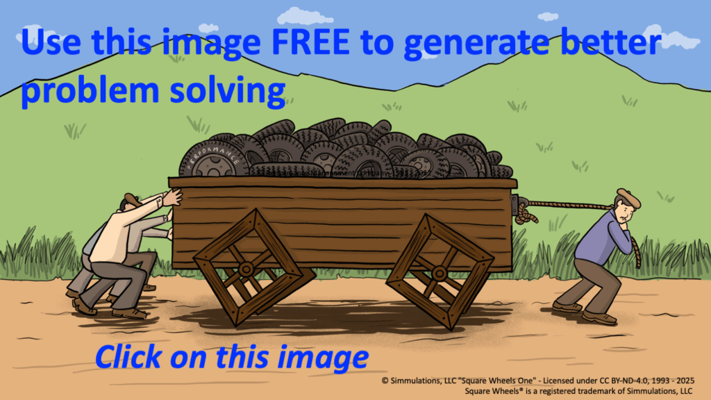 Square Wheels One - download and use this image free under a Creative Commons BY-ND license