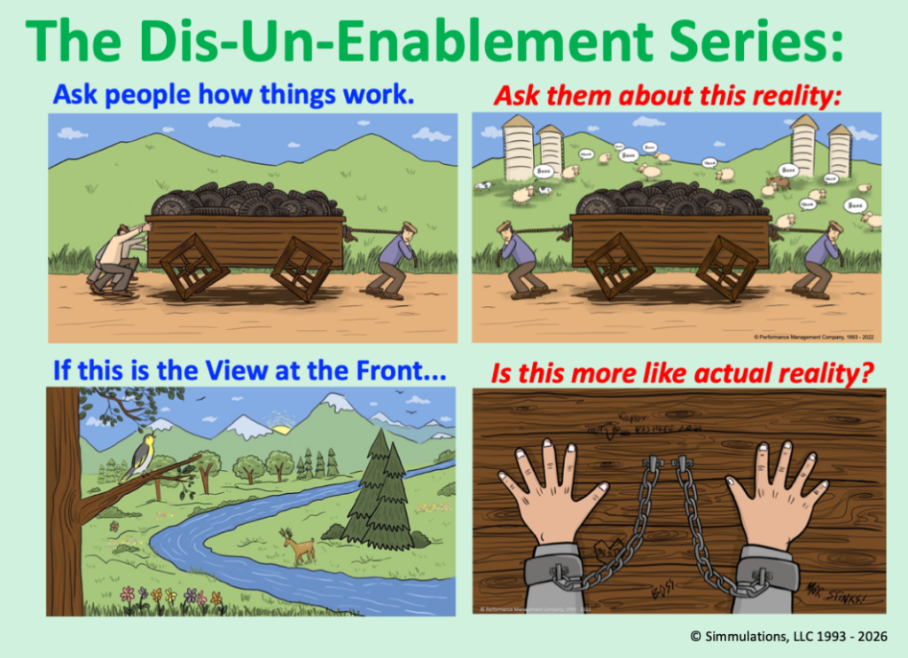 Dis-un-enablement is the process of removing the things preventing people from acting enabled
