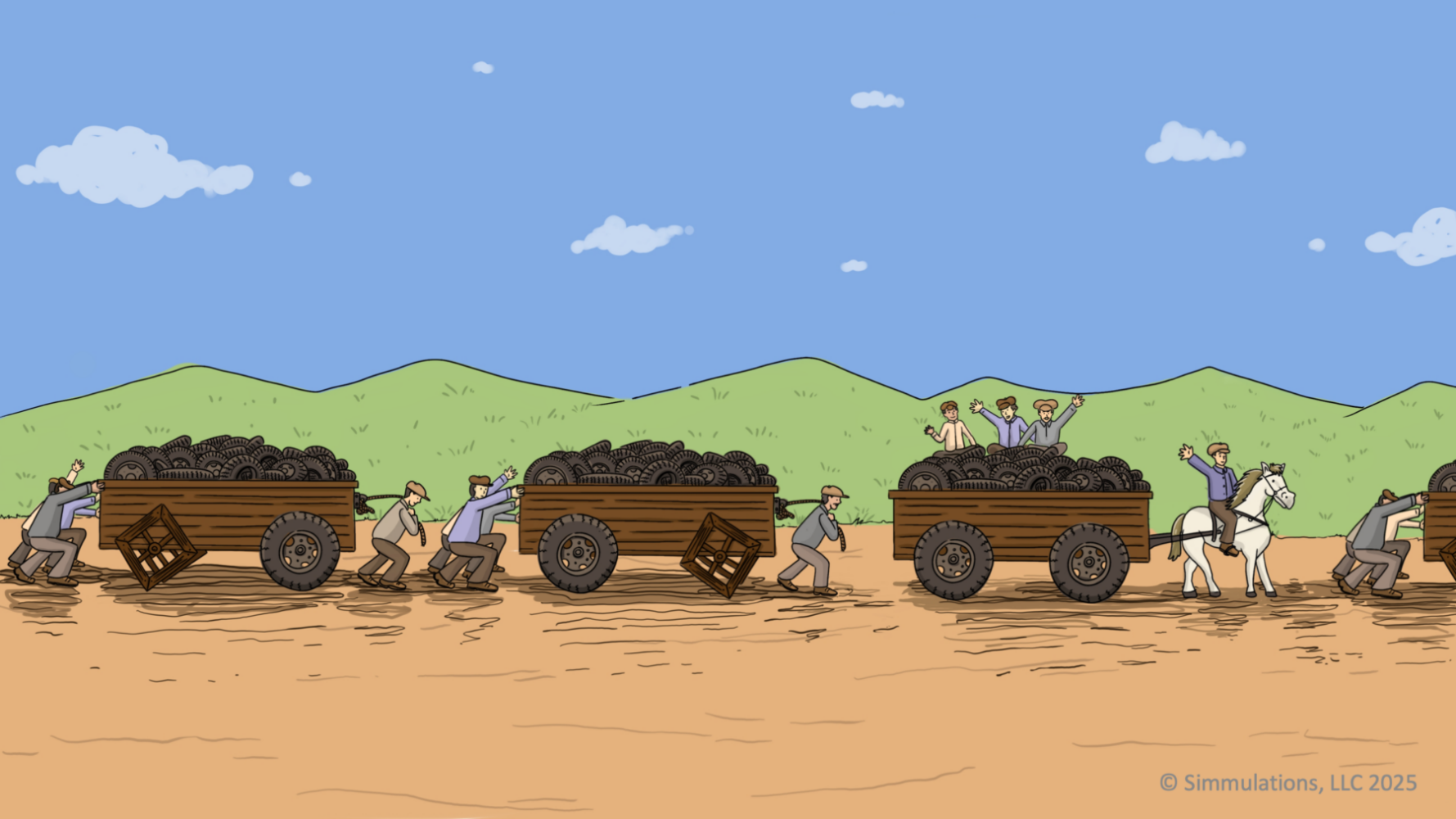 Wagon Train #2 where there is some sharing of ideas among the different wagons