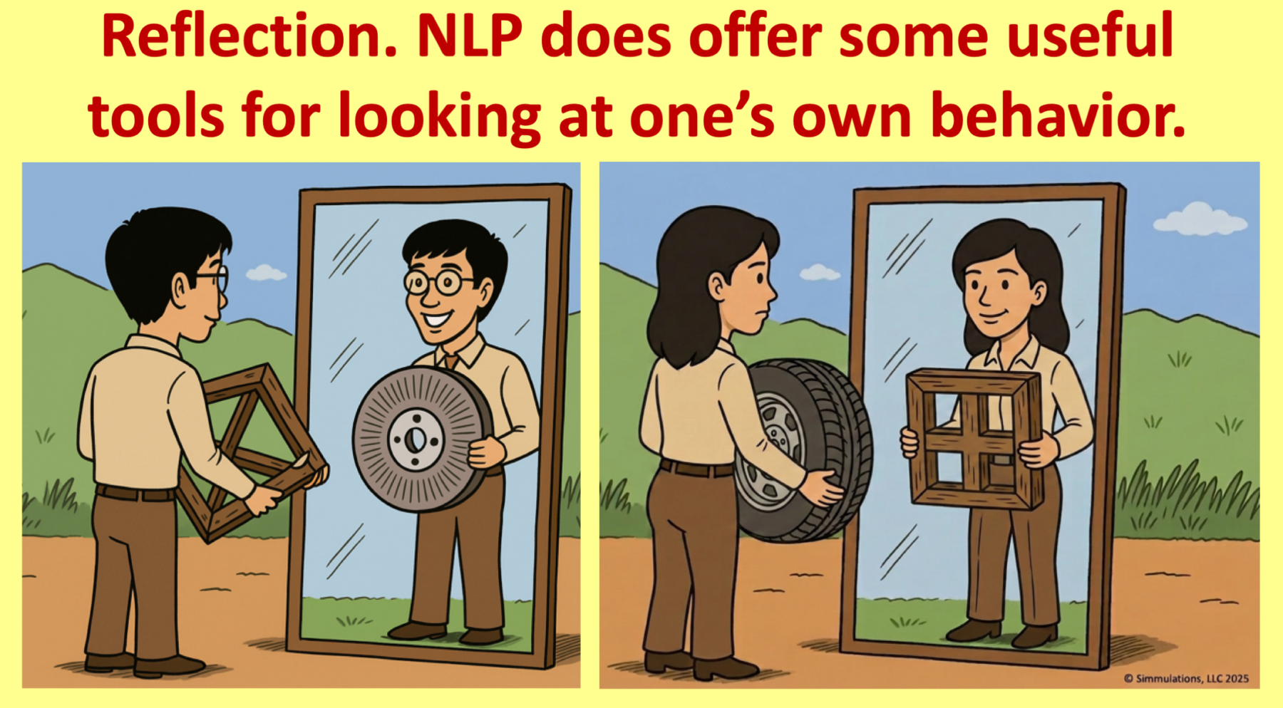 Two images about reflecting on personal resources