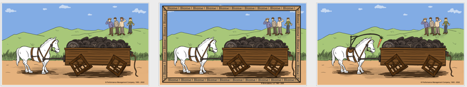The Trial and Error triad including the blame frame and the carrot